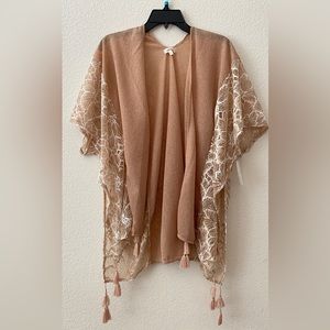 L Beige Everleigh Kimono or Swimsuit cover up